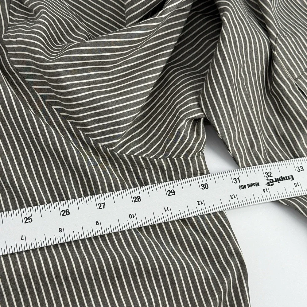 Cutter Buck Mens 3XB Shirt‎ Gray White Striped Long Sleeve Button Down Casual